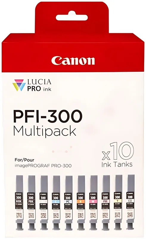 Canon 4192C008/PFI-300 Tintenpatrone MultiPack MBk,PBk,C,M,Y,PC,PM,R,Gy,CO VE=10