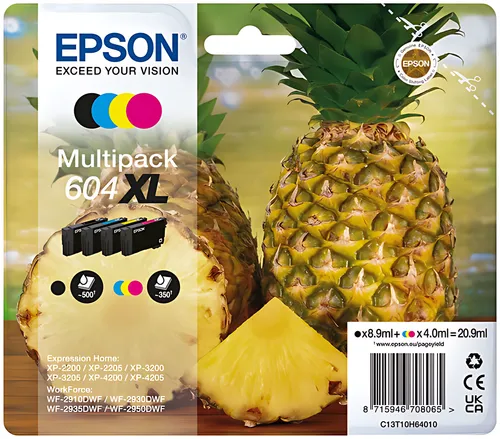 Epson C13T10H64010/604XL Tintenpatrone MultiPack Bk,C,M,Y High-Capacity 500pg + 3x350pg VE=4