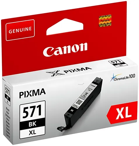 Canon 0331C001/CLI-571BKXL Tintenpatrone schwarz High-Capacity, 4.425 Seiten ISO/IEC 24711 895 Fotos 11ml