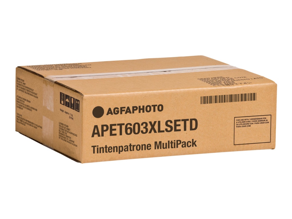 AgfaPhoto APET603XLSETD Tintenpatrone MultiPack Bk,C,M,Y 500pg + 3x350pg VE=4 (ersetzt Epson 603XL)