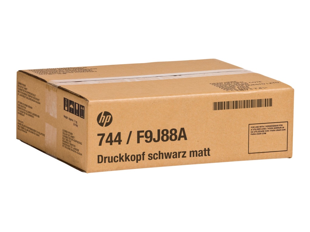 HP 744 Druckkopf schwarz matt/rot