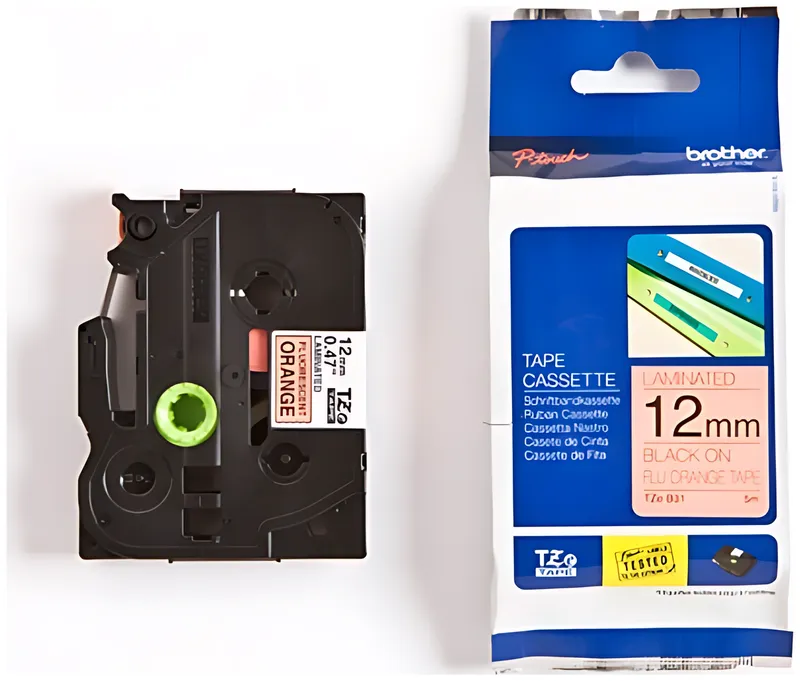 Brother TZE-B31 DirectLabel schwarz auf orange Laminat 12mm x 5m