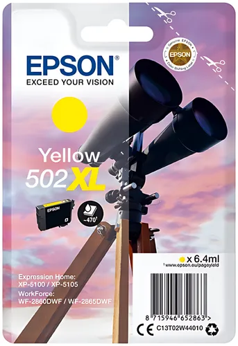 Epson C13T02W44010/502XL Tintenpatrone gelb High-Capacity, 470 Seiten 6,4ml