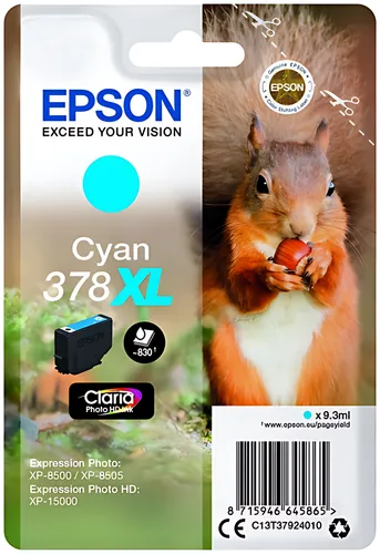 Epson C13T37924010/378XL Tintenpatrone cyan High-Capacity, 830 Seiten 9,3ml
