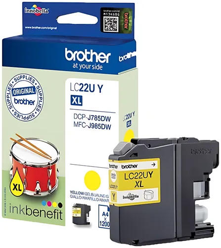 Brother LC-22UY Tintenpatrone gelb XL, 1.200 Seiten ISO/IEC 24711