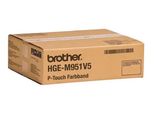 Brother HGE-M951V5 DirectLabel schwarz auf silber matt Laminat 24mm x 8m VE=5