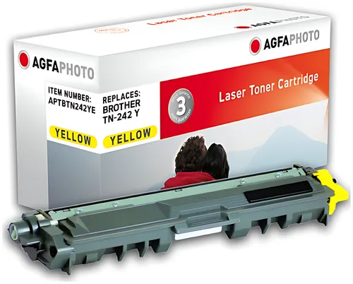 AgfaPhoto APTBTN242YE Toner-Kit gelb, 1.400 Seiten 43 Gramm (ersetzt Brother TN242Y)