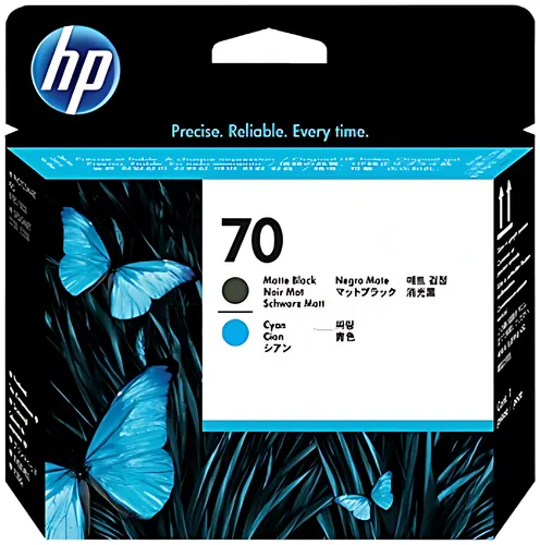 HP C9404A/70 Druckkopf schwarz matt + cyan 130ml