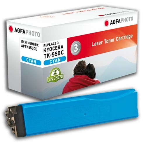 AgfaPhoto APTK550CE Toner cyan, 6.000 Seiten 140 Gramm (ersetzt Kyocera TK-550C)