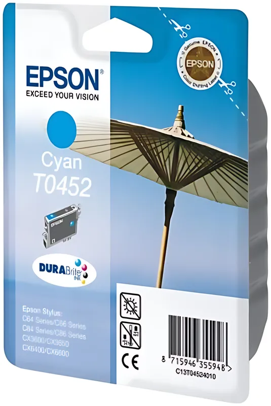 Epson C13T04524010/T0452 Tintenpatrone cyan, 250 Seiten/5% 8ml