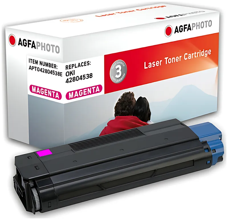 AgfaPhoto APTO42804538E Toner magenta, 3.000 Seiten 140 Gramm (ersetzt OKI 42804538)
