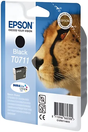 Epson C13T07114012/T0711 Tintenpatrone schwarz, 245 Seiten ISO/IEC 19752 7,4ml