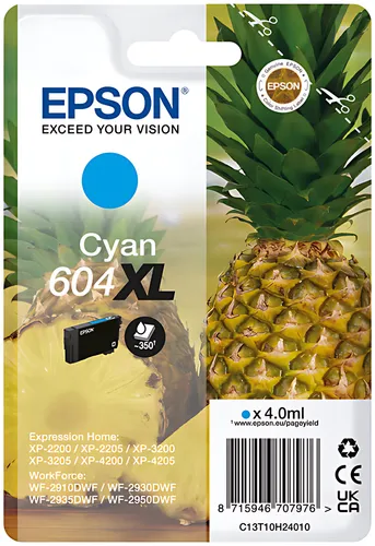 Epson C13T10H24010/604XL Tintenpatrone cyan High-Capacity, 350 Seiten 4ml