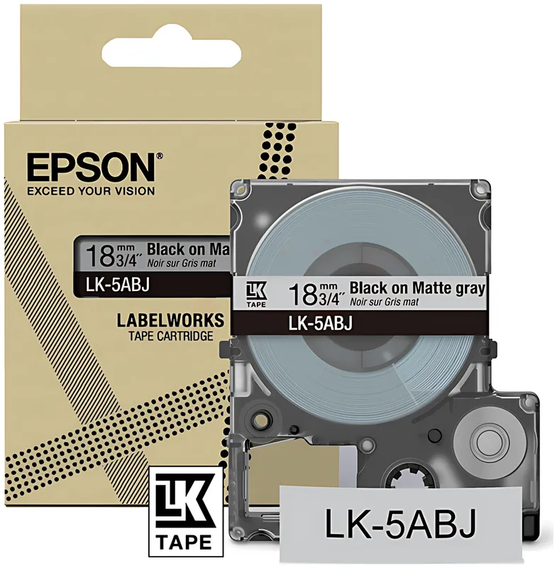 Epson C53S672087/LK-5ABJ DirectLabel-Etiketten schwarz auf grau matt 18mm x 8m