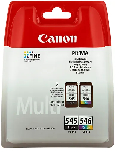 Canon 8287B005/PG-545+CL-546 Druckkopfpatrone Multipack schwarz + color, 2x180 Seiten ISO/IEC 24711 2x8ml VE=2