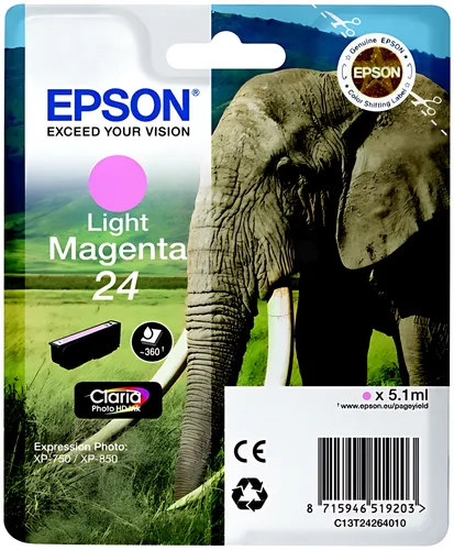 Epson C13T24264012/24 Tintenpatrone magenta hell, 360 Seiten 5,1ml