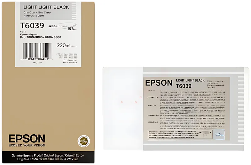Epson C13T603900/T6039 Tintenpatrone schwarz hell hell 220ml