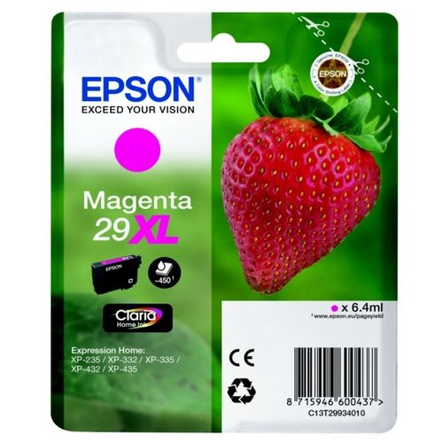 Epson C13T29934012/29XL Tintenpatrone magenta High-Capacity, 450 Seiten ISO/IEC 19752 6,4ml