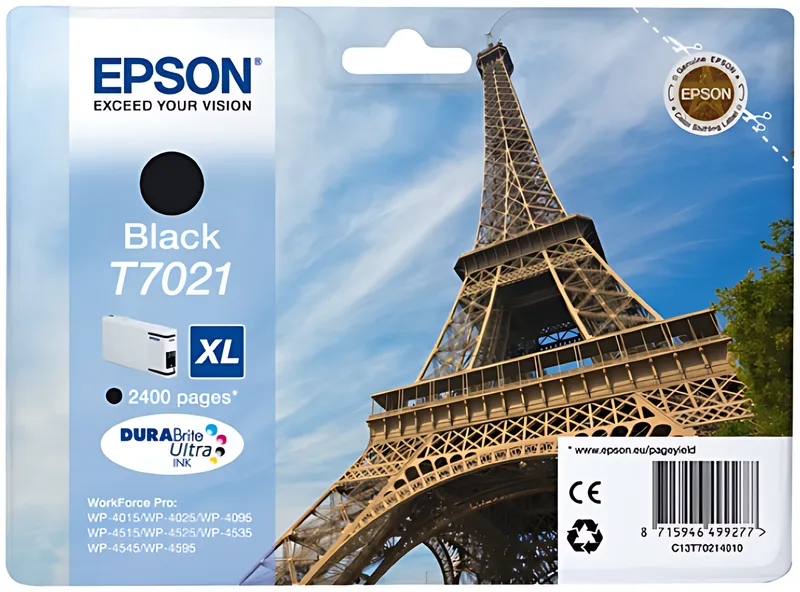 Epson C13T70214010/T7021 Tintenpatrone schwarz XL, 2.400 Seiten ISO/IEC 24711 45.2ml