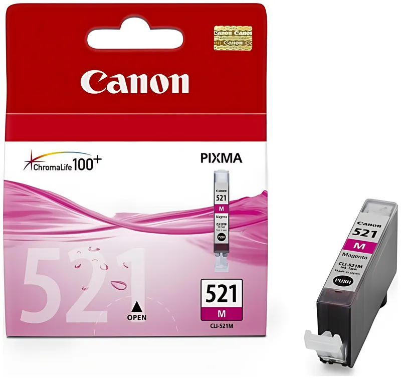 Canon 2935B001/CLI-521M Tintenpatrone magenta, 445 Seiten ISO/IEC 24711 205 Fotos 9ml
