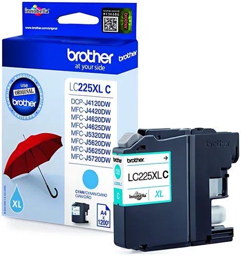 Brother LC-225XLC Tintenpatrone cyan, 1.200 Seiten ISO/IEC 24711 11.8ml