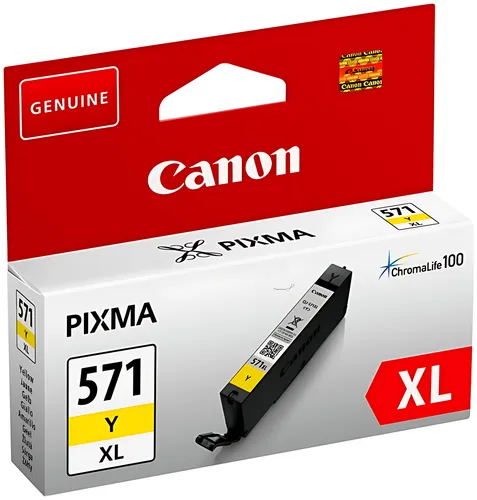 Canon 0334C001/CLI-571YXL Tintenpatrone gelb High-Capacity, 680 Seiten ISO/IEC 24711 336 Fotos 11ml