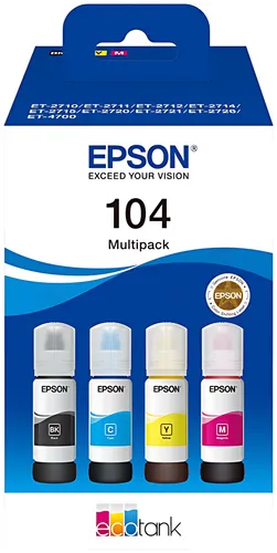 Epson C13T00P640/104 Tintenflasche MultiPack Bk,C,M,Y 65ml 1x4500pg + 3x7500pg VE=4