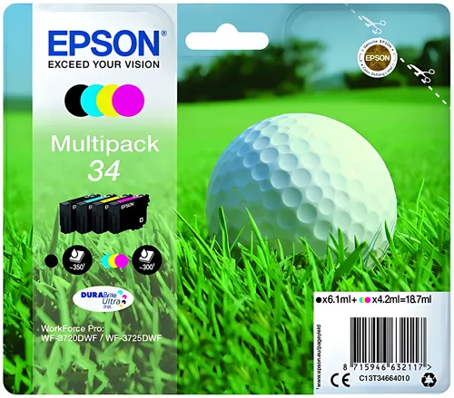 Epson C13T34664010/34 Tintenpatrone MultiPack Bk,C,M,Y 6,1ml + 3x4,2ml VE=4