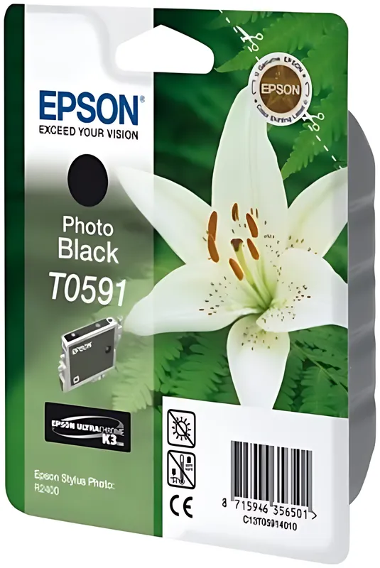 Epson C13T05914010/T0591 Tintenpatrone schwarz foto, 640 Seiten 13ml