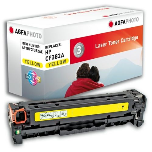 AgfaPhoto APTHPCF382AE Tonerkartusche gelb, 2.700 Seiten ISO/IEC 19798 55 Gramm (ersetzt HP 312A/CF382A)
