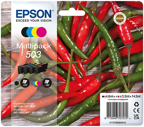 Epson C13T09Q64010/503 Tintenpatrone MultiPack Bk,C,M,Y 210pg + 3x165pg VE=4
