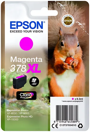 Epson C13T37934010/378XL Tintenpatrone magenta High-Capacity, 830 Seiten 9,3ml