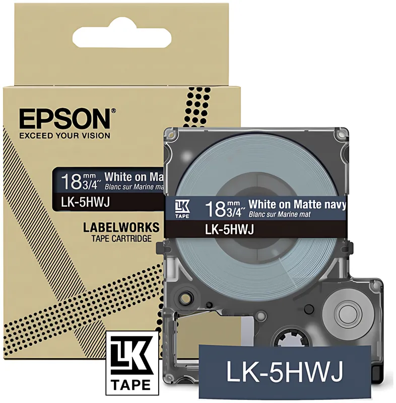Epson C53S672085/LK-5HWJ DirectLabel-Etiketten weiss auf blau Navy matt 18mm x 8m