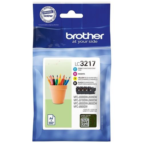 Brother LC-3217VALDR Tintenpatrone MultiPack Bk,C,M,Y, 4x550 Seiten ISO/IEC 24711 9ml VE=4