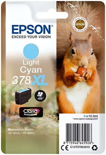 Epson C13T37954010/378XL Tintenpatrone cyan hell High-Capacity, 830 Seiten 10,3ml