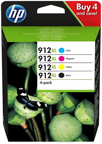 HP 3YP34AE/912XL Tintenpatrone MultiPack Bk,C,M,Y High-Capacity, 4x825 Seiten ISO/IEC 24711 VE=4