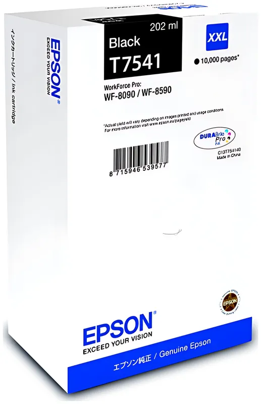 Epson C13T75414N/T7541 Tintenpatrone schwarz, 10.000 Seiten ISO/IEC 24711 202ml