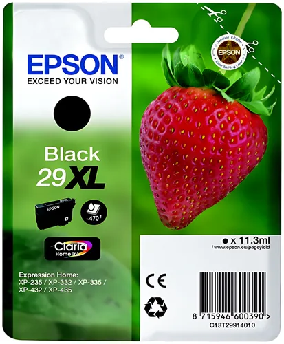 Epson C13T29914012/29XL Tintenpatrone schwarz High-Capacity, 470 Seiten ISO/IEC 19752 11,3ml