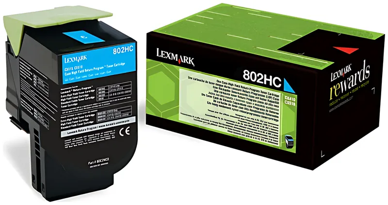 Lexmark 80C2HC0/802HC Toner-Kit cyan return program, 3.000 Seiten ISO/IEC 19798