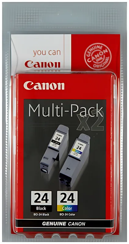 Canon 6881A051/BCI-24 Tintenpatrone MultiPack schwarz + color 130/170 Seiten VE=2