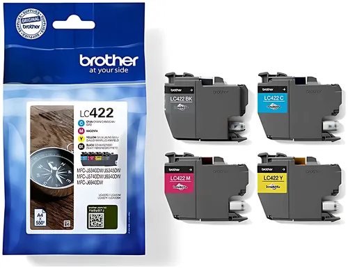 Brother LC-422VAL Tintenpatrone MultiPack Bk,C,M,Y, 4x550 Seiten VE=4