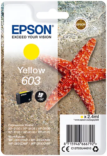 Epson C13T03U44010/603 Tintenpatrone gelb, 130 Seiten 2,4ml