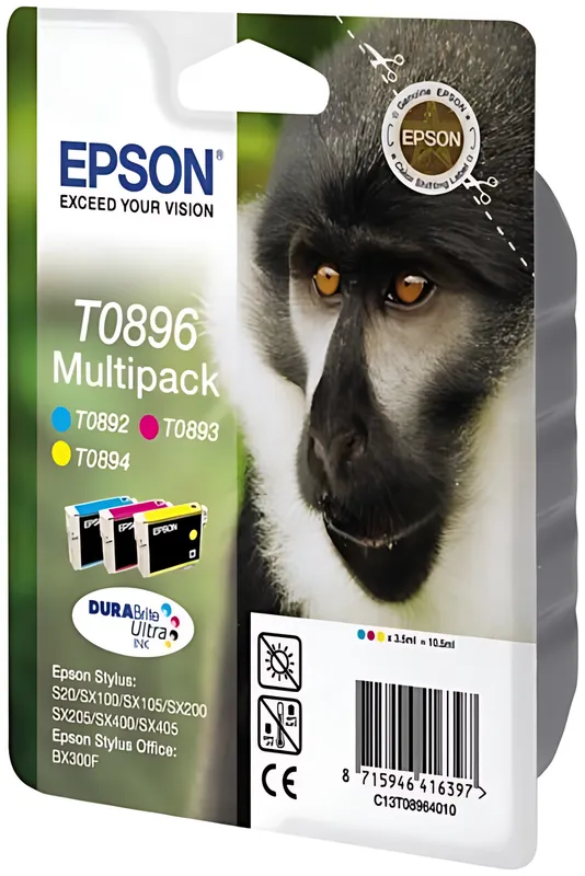 Epson C13T08964010/T0896 Tintenpatrone MultiPack C,M,Y 3x3,5ml VE=3