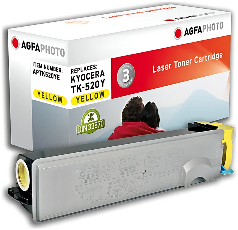 AgfaPhoto APTK520YE Toner-Kit gelb, 4.000 Seiten 100 Gramm (ersetzt Kyocera TK-520Y)