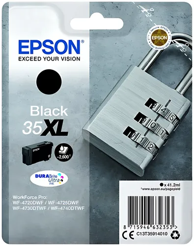 Epson C13T35914010/35XL Tintenpatrone schwarz High-Capacity, 2.600 Seiten ISO/IEC 24711 41,2ml