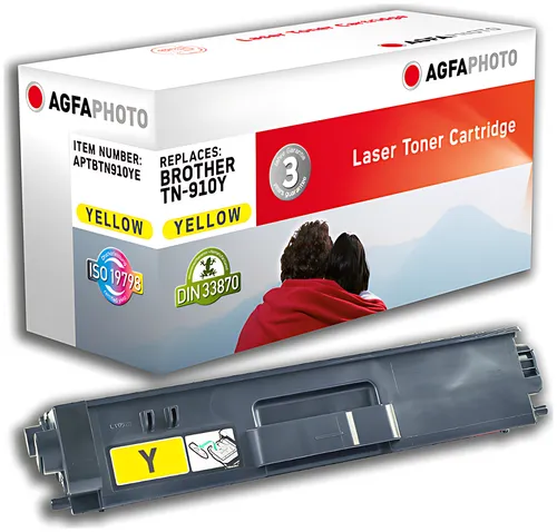 AgfaPhoto APTBTN910YE Toner-Kit gelb, 9.000 Seiten 22 Gramm (ersetzt Brother TN910Y)
