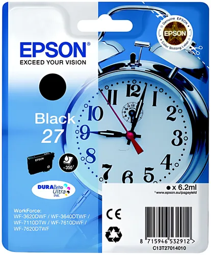 Epson C13T27014012/27 Tintenpatrone schwarz, 350 Seiten 6,2ml