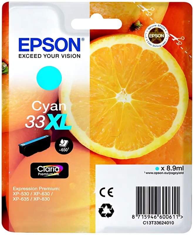 Epson 33XL Cyan Tintenpatrone