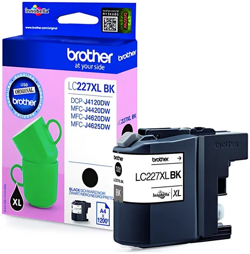 Brother LC-227XLBK Tintenpatrone schwarz, 1.200 Seiten ISO/IEC 24711 25ml