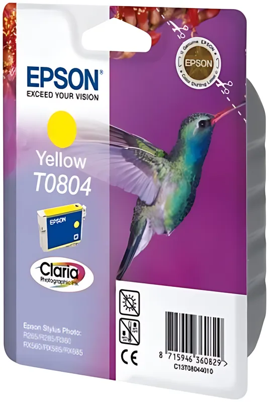 Epson C13T08044011/T0804 Tintenpatrone gelb, 620 Seiten ISO/IEC 24711 7.4ml